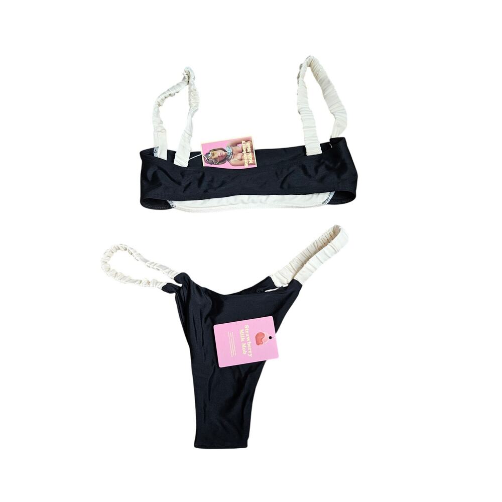 Strawberry Milk Mob Black and White Ruffle-Trim BOTTOMS ONLY - Picture 3 of 6